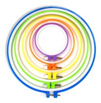 05 Bastidores Plásticos Tarraxa Bordado Manual Ponto Russo.