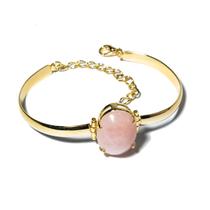 05 Bracelete Quartzo Rosa Pedra Natural Mini Cabochão Dourado 05 Bracelete Quartzo Rosa Pedra Natural Mini Cabochão Dourado