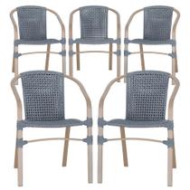 05 Cadeiras Floripa Aluminio Pintura Fendi Corda Nautica Trama Original