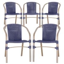 05 Cadeiras Floripa Aluminio Pintura Fendi Corda Nautica Trama Original