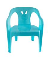 05 Cadeiras Mini Poltrona Infantil De Plástico Azul