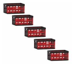 05 Caixa Plástica Organizadora Multiuso Retrátil, Dobrável, Empilhável 45L 54x38x27cm