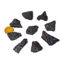 05 Cascalho Quartzo Preto Natural Furo Vazado 20 a 30mm