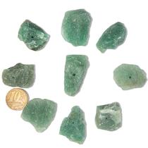 05 Cascalho Quartzo Verde Natural Furo Central 20 a 30mm