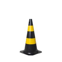 05 Cone De Sinalização pvc Segurança 50cm Laranja Ou Preto Rígido
