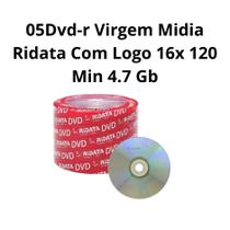 05 Dvd-r Virgem Midia Ridata Com Logo 16x 120 Min 4.7 Gb 05 Dvd-r Virgem Midia Ridata Com Logo 16x 120 Min 4.7 Gb