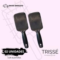 05 Escova Raquete Flex Curva Para Desembaraçar Cabelo Finalização Mágica Kit Trissé Acessórios