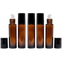 05 Frascos vidro rollon 10ml Premium (vidro grosso) aço