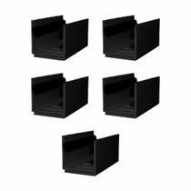 05 Guia U - Externo Ajustável Para Porta De Correr - Preto 05 Guia U - Externo Ajustável Para Porta De Correr - Preto