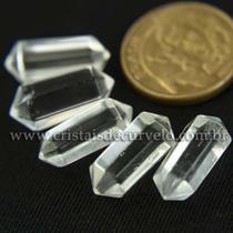 05 Micro Pontinha Bi Ponta Cristal Transparente 15mm para Montar Joias