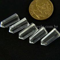 05 Micro Pontinha Cristal Transparente 15mm para Montar Joias