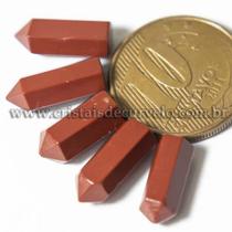 05 Micro Pontinha Jaspe Vermelho 15mm para Montar Joias