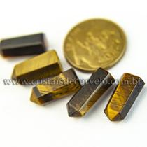 05 Micro Pontinha Pedra Olho de Tigre 15mm para Montar Joias 05 Micro Pontinha Pedra Olho de Tigre 15mm para Montar Joias