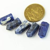 05 Micro Pontinha Pedra Sodalita Azul 15mm para Montar Joias