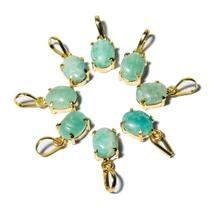 05 Mini Pingente Ponto de Luz Amazonita Cabochão na Garra 05 Mini Pingente Ponto de Luz Amazonita Cabochão na Garra