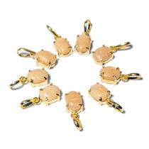 05 Mini Pingente Ponto de Luz Amazonita Pêssego Cabochão 05 Mini Pingente Ponto de Luz Amazonita Pêssego Cabochão