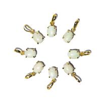 05 Mini Pingente Ponto de Luz Feldspato Cabochão na Garra