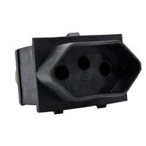 05 Módulo Tomada 2p+t 16a 250v Pb Preto P/ Painel Transmóbil