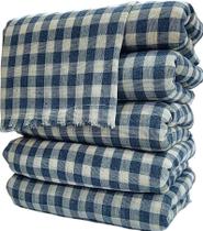 05 Panos De Chão Saco Alvejado Xadrez Azul Limpeza Geral Atacado