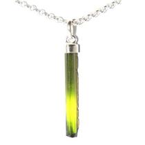 05 Pingente Nlux Canudo Turmalina Verde Envolto 25 a 30 mm Prata 950