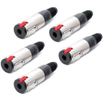 05 Plug Fêmea Conector Jack Linha Santo Angelo Com Trava P10