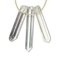 05 Ponta de Cristal LEMURIA Furado Vazado para Colar