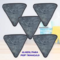 05 Refil para Mop Triangulo Limpeza Retratil Reutilizavel Lavavel Qualidade Fácil Lavar Resistente Microfibra Reposição