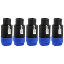 05 Speakon Conector Speaker Profissional Linha Macho 8 Polos Banhados a Ouro