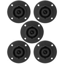 05 Speakon Conector Speaker Profissional Painel Fêmea 8 Polos Banhados a Ouro