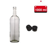 05 Un. Garrafa de vidro Burd Eco 1000 ml com tampa e lacre