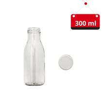 05 Un. Garrafa de vidro suco 300 ml com tampa