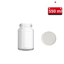 05 Un. Pote de vidro 550 ml com tampa e lacre