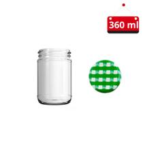 05 Un. Pote de vidro Andino 360 ml com tampa e lacre