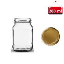 05 Un. Pote de vidro Az 100 200 ml com tampa e lacre