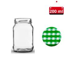 05 Un. Pote de vidro Az 100 200 ml com tampa e lacre