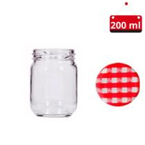 05 Un. Pote de vidro de 200 ml com tampa e lacre