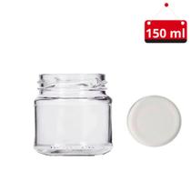 05 Un. Pote de vidro Mini Belém 150 ml com tampa e lacre