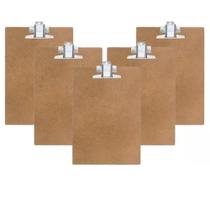 05 Unid Prancheta Oficio Ideal Para Folha A4 Prendedor Metal