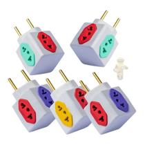 05 X Adaptador Tomada Cubo 4 IN 3 Entrada 10A 1 Entrada 20A Multitomadas