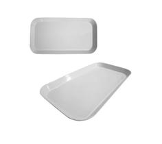 05un De Travessa De Melamina Retangular Branca 31x16cm