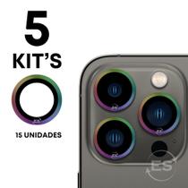 05X Kits Película de Proteção Lente Câmera Para iPhone 15 Pro 15 Pro Max - Beleza, Charme e Proteção - Premium
