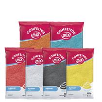 06 Açúcar Colorido Para Algodão Doce Bolo Kit Com 3kg