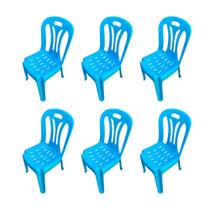 06 Cadeiras Infantil de Plástico Para Estudar Desenhar e Brincar Diversas Cores - Lartec