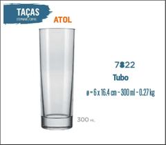 06 Copos Atol 300Ml - Tubo Long Drink - Nadir Figueiredo