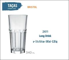 06 Copos Bristol 340Ml - Long Drink - Suco - Vitamina