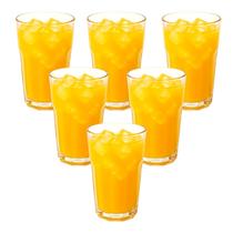 06 Copos Decorado Vidro 355ml Long Drink Suco Água Pasabahçe