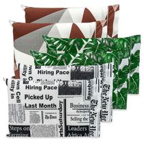 06 Fronhas Estampadas Ponto Palito Kit Capa De Travesseiro Algodão 180 Fios