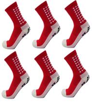 06 Meia Vermelha Antiderrapante Academia Trusox Chuteira