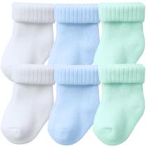 06 Pares Meias Simples Poliamida para Bebê Recém Nascido Enxoval e Maternidade 06 Pares Meias Simples Poliamida para Bebê Recém Nascido Enxoval e Maternidade