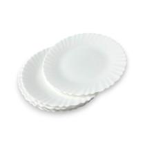 06 Pratos Rasos Sobremesa Vidro Opalino Branco 19cm Versus